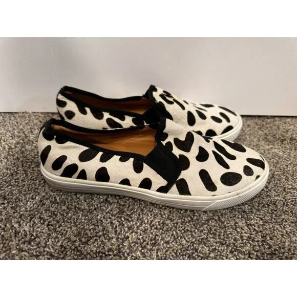 Jcrew Women’s Cow Calf Hair Slip On Sneaker Shoes Size 7 - Picture 1 of 5